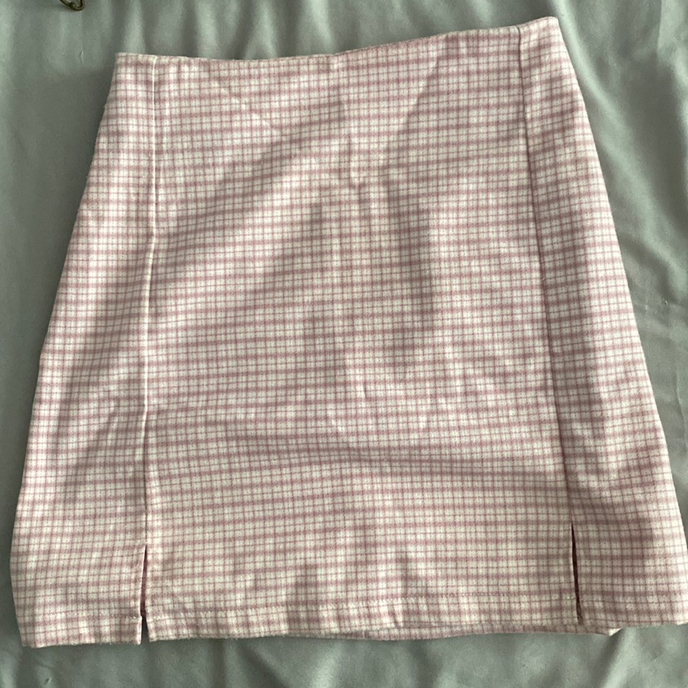 Brandy Melville J. Galt pink plaid skirt